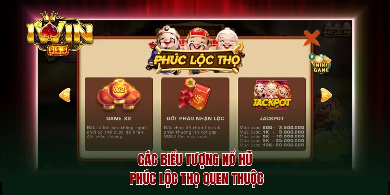 Các biểu tượng nổ hũ Phúc Lộc Thọ quen thuộc
