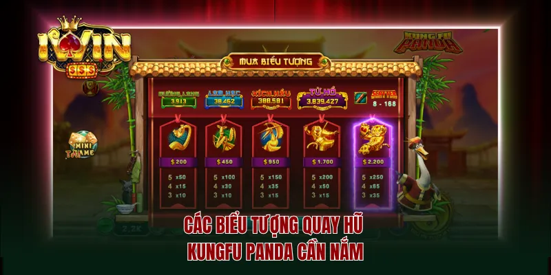 Các biểu tượng quay hũ Kungfu Panda cần nắm
