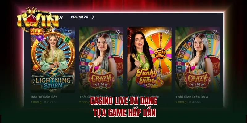 Casino live đa dạng tựa game hấp dẫn