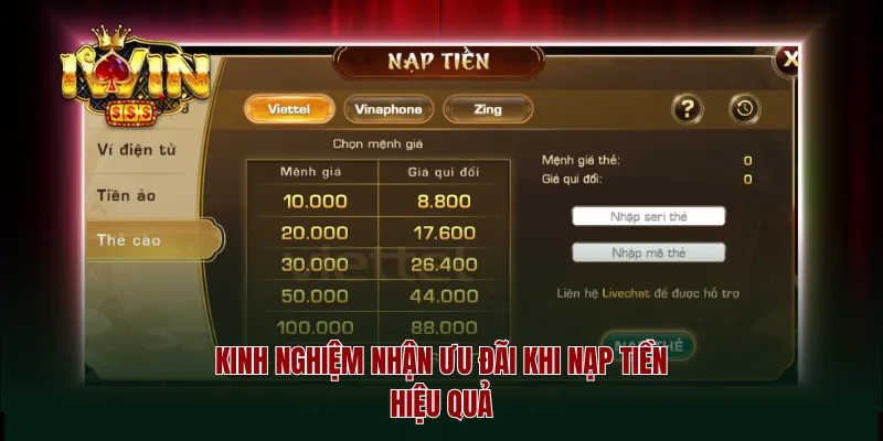 Kinh nghiệm nhận ưu đãi khi nạp tiền hiệu quả